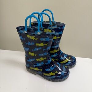 Kids Shark Print Rain Boots Toddler Size 9